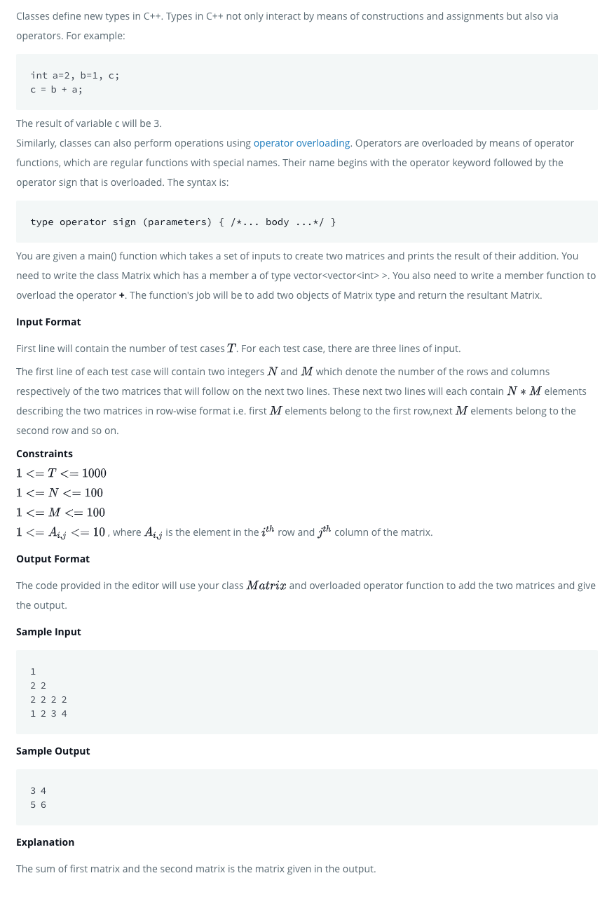 assignment of operator overloading in c