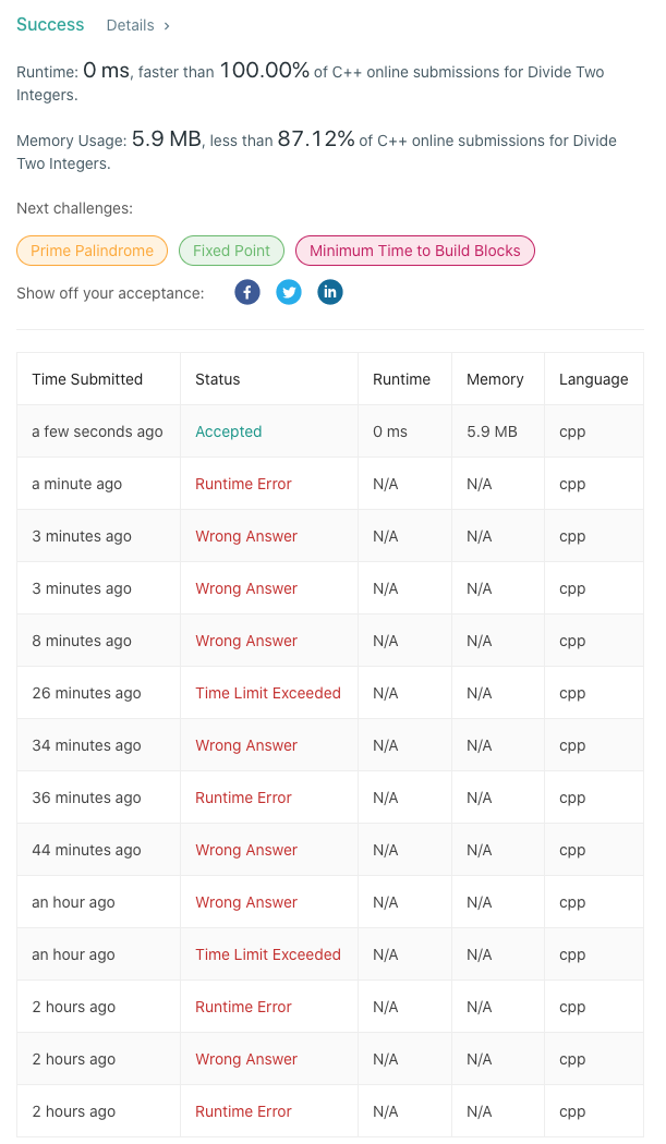 29 divide two integers kickstart coding