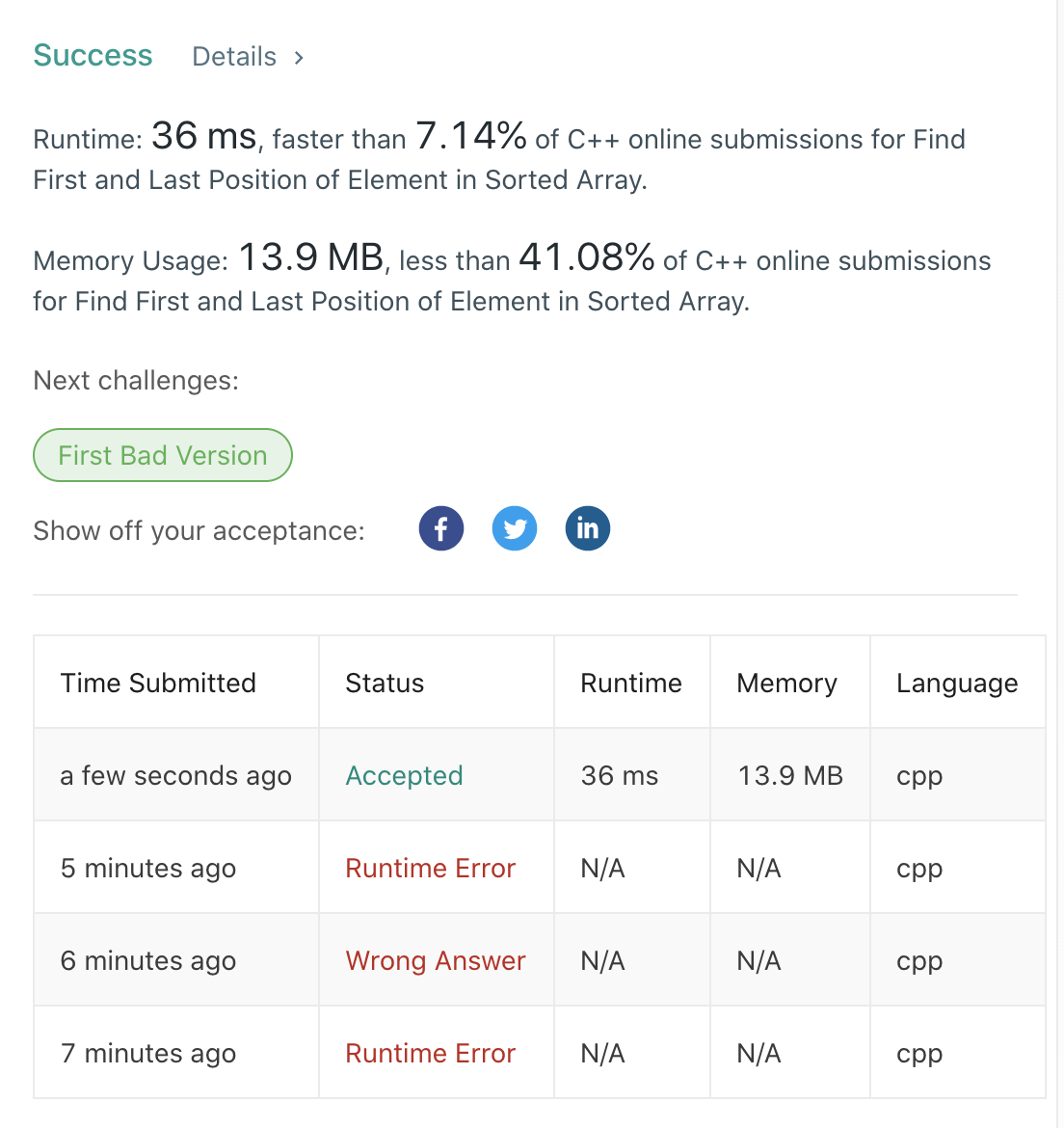34. Find First and Last Position of Element in Sorted Array – Kickstart ...