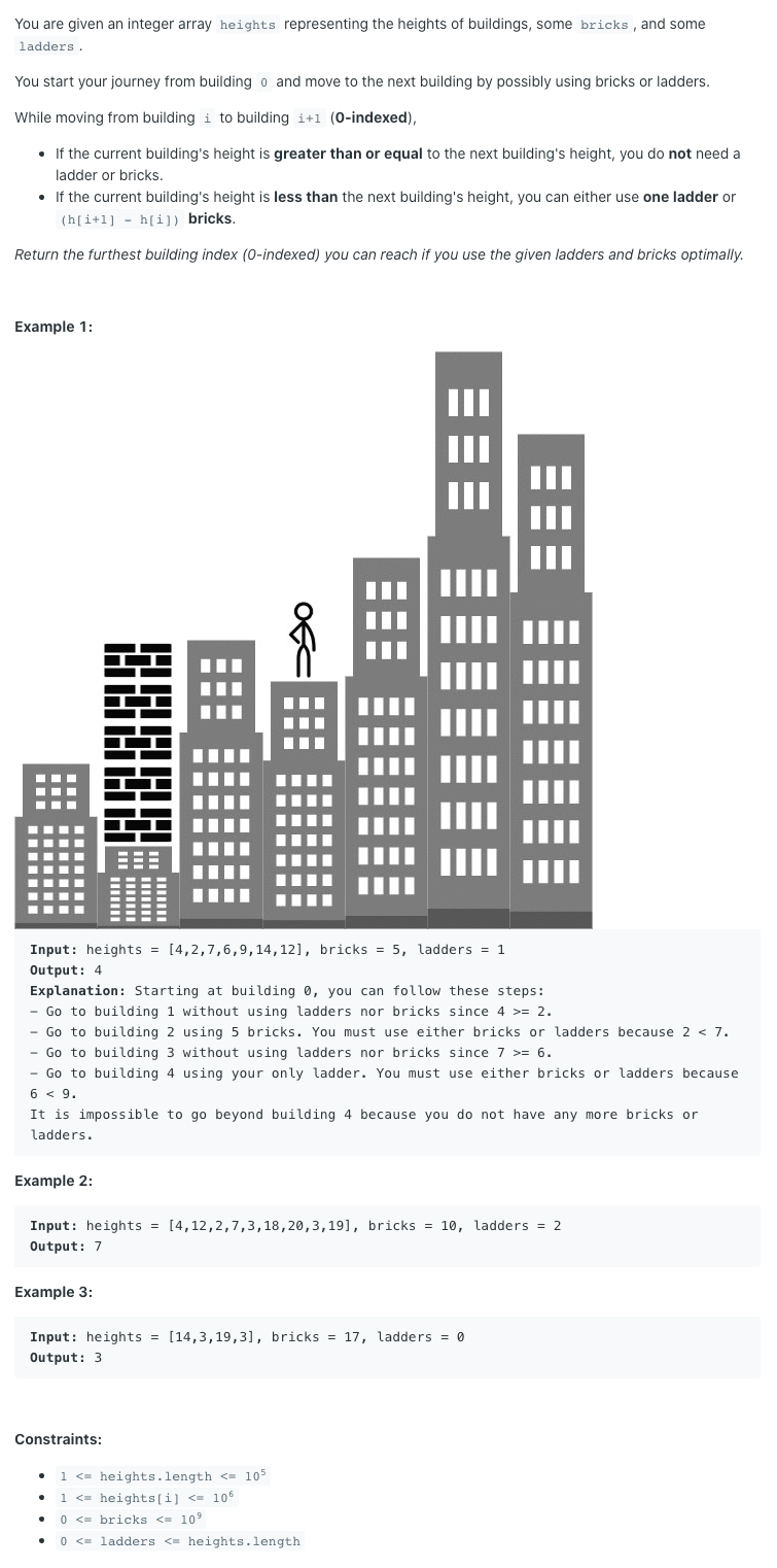 1642. Furthest Building You Can Reach – Kickstart Coding