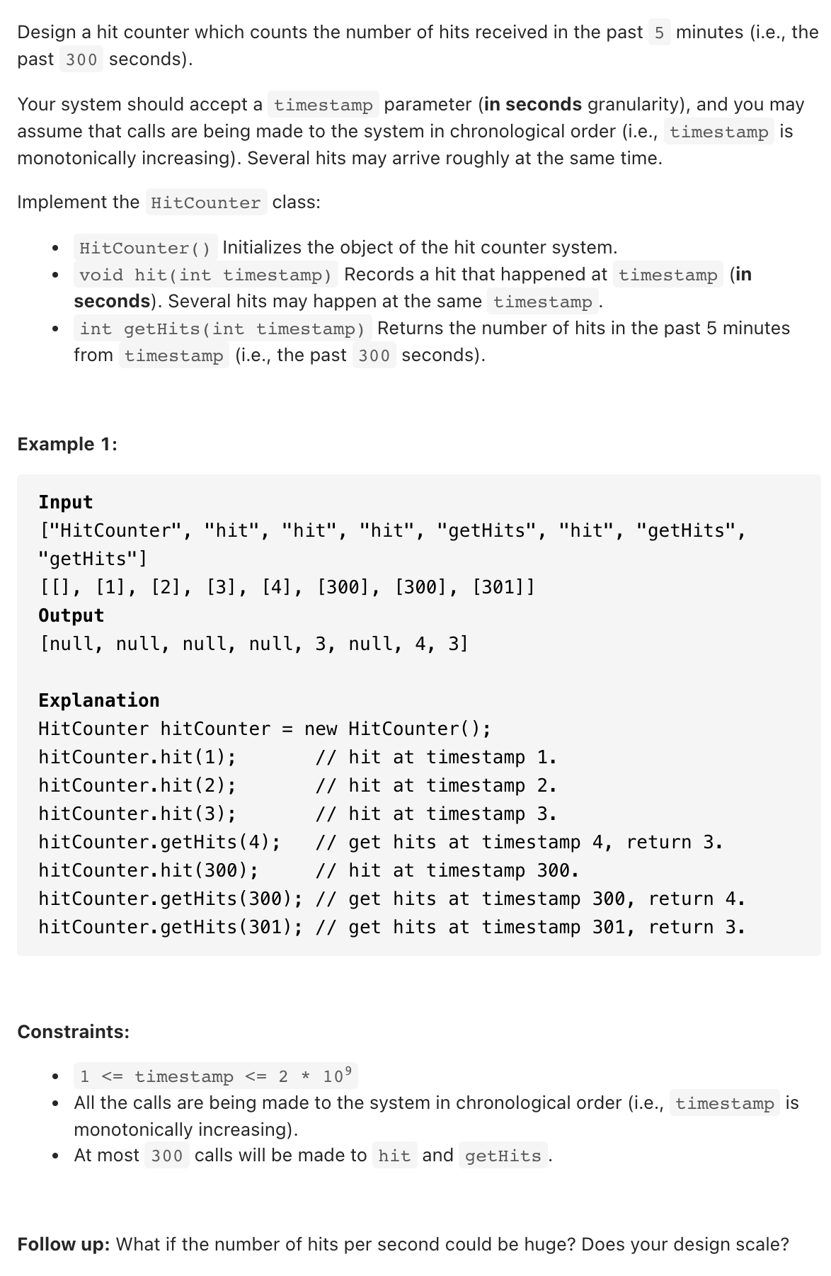 362. Design Hit Counter Kickstart Coding