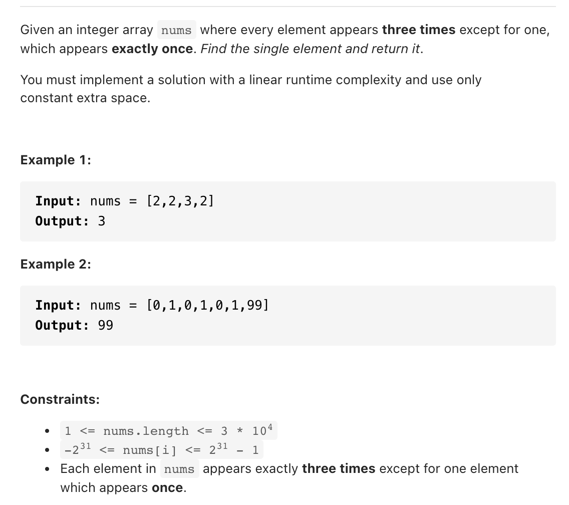 137 single number ii python